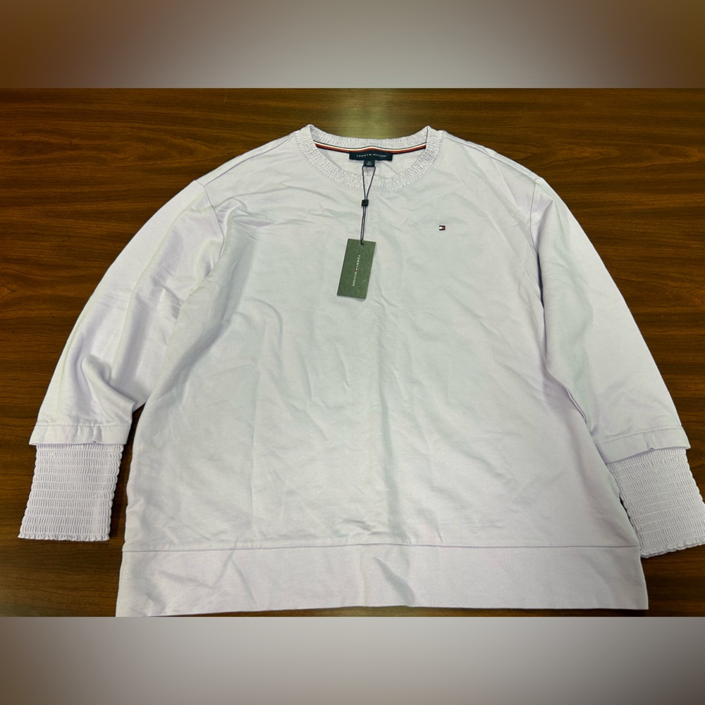 Tommy Hilfiger Women's Size 0X  Palm Desert Casual‎ Lavender Sweatshirt NWT
